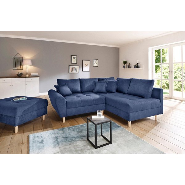 Home affaire Ecksofa Rice L-Form, B: 223 cm - OTTO. Verlässliche Qualität., Set: Sofa & Hocker, 3 Zierkissen, Federkern