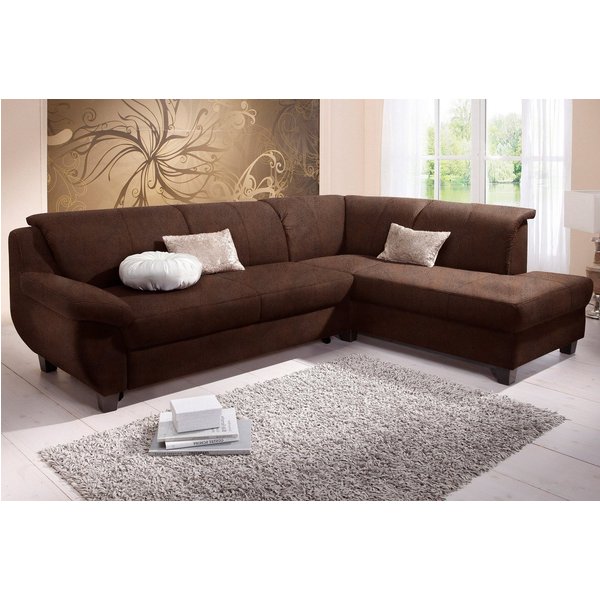 Home affaire Ecksofa Yesterday L-Form, B/T: 254/186 cm, belastbar bis 140kg/ Sitz, Microfaser MELROSE®, mocca