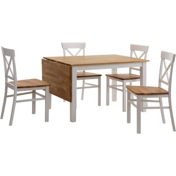 Home affaire Essgruppe Samba, (Set, 5-tlg), mit ausklappbarem Esstisch