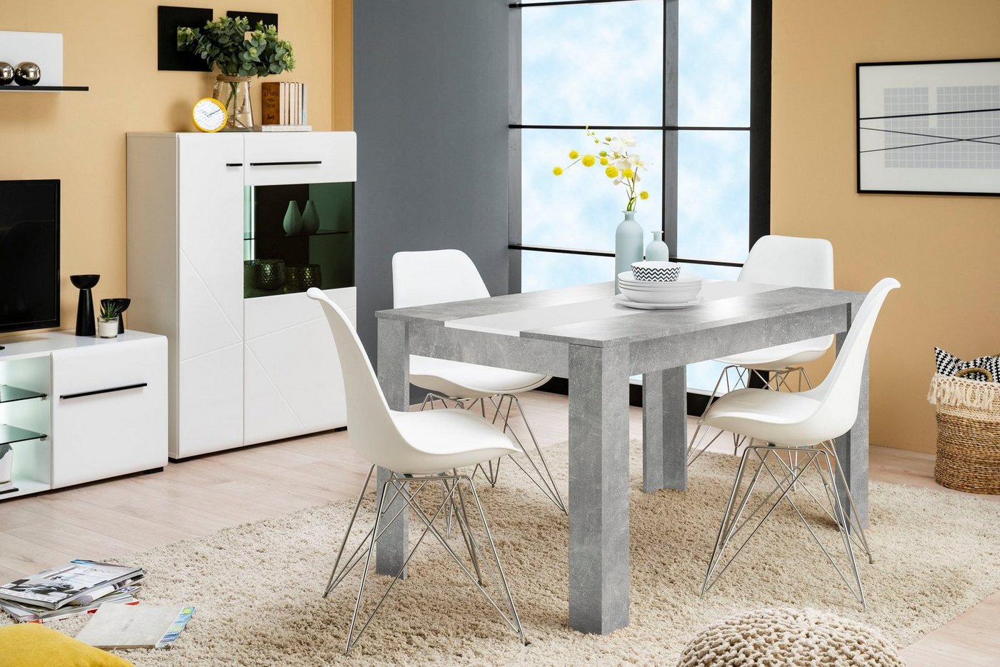 Home affaire Esstisch Domus, Mittelplatte in schwarz Farbe – Bild 5 von 5