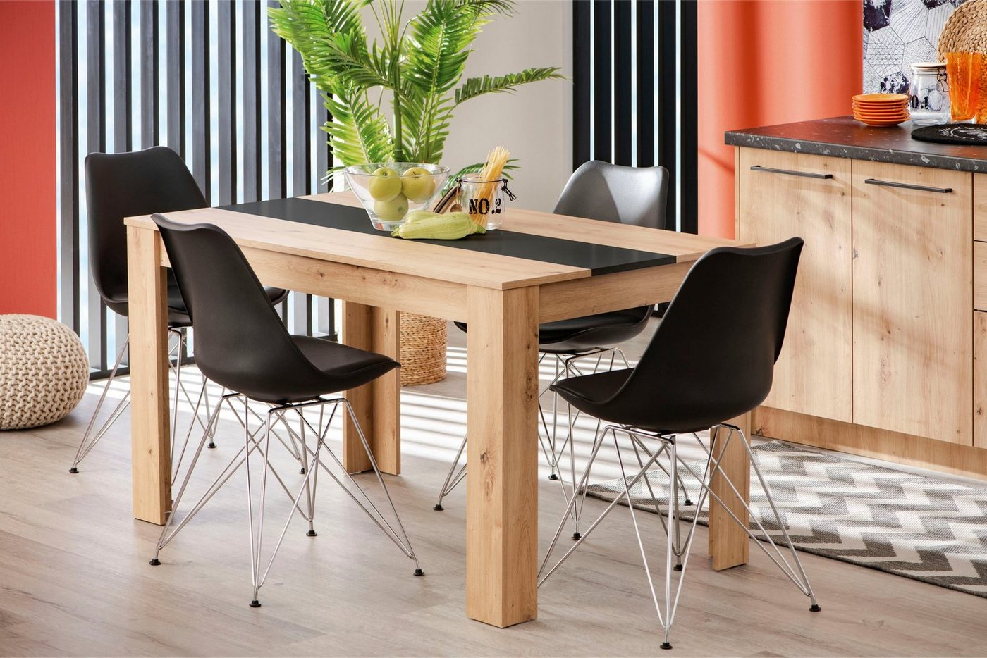 Home affaire Esstisch Domus, Mittelplatte in schwarz Farbe – Bild 5 von 5