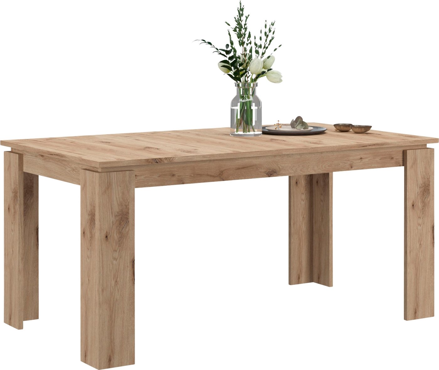 Home affaire Esstisch Kalmar, rechteckig, 160 cm ausziehbar auf 200 cm, inkl. Einlegeplatte, Esszimmertisch, Tisch, Küchentisch, dining table – Bild 3 von 5