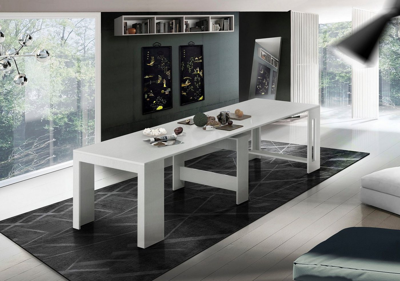 Home affaire Esstisch Praktika, Küchentisch, Wohnzimmertisch, Speisetisch, mit Auszugsfunktion, ausziehbar von 50 cm auf 300 cm – Bild 3 von 5