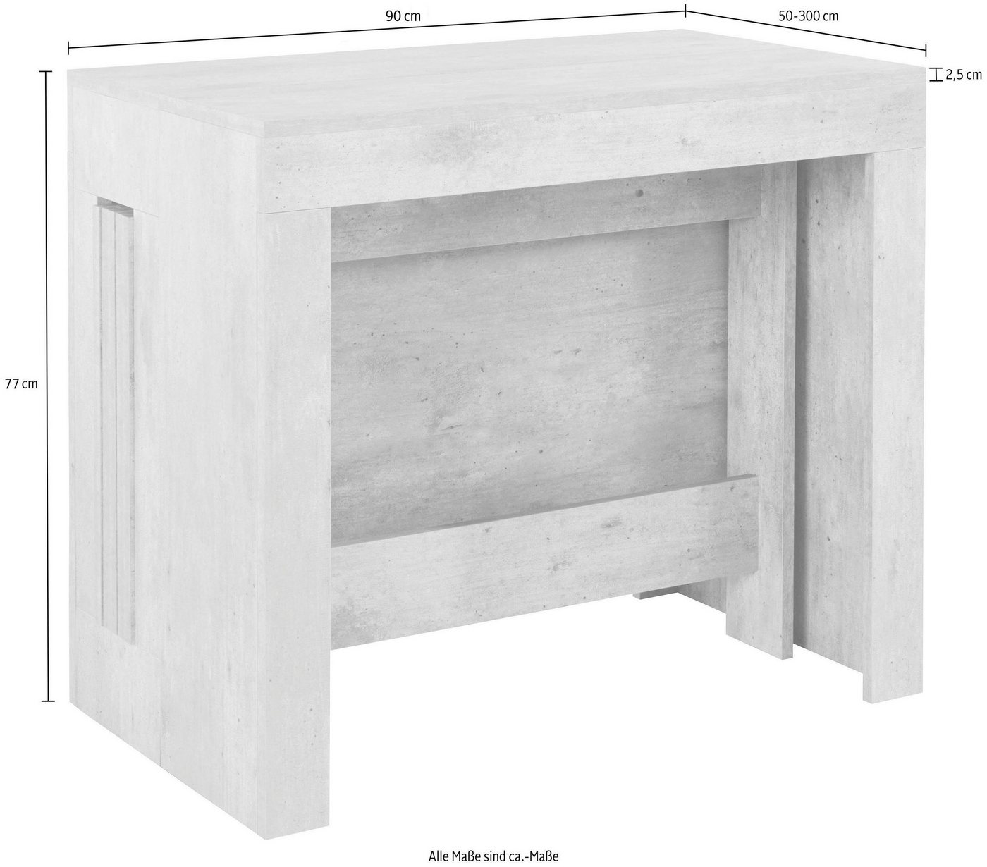 Home affaire Esstisch Praktika, Küchentisch, Wohnzimmertisch, Speisetisch, mit Auszugsfunktion, ausziehbar von 50 cm auf 300 cm – Bild 5 von 5