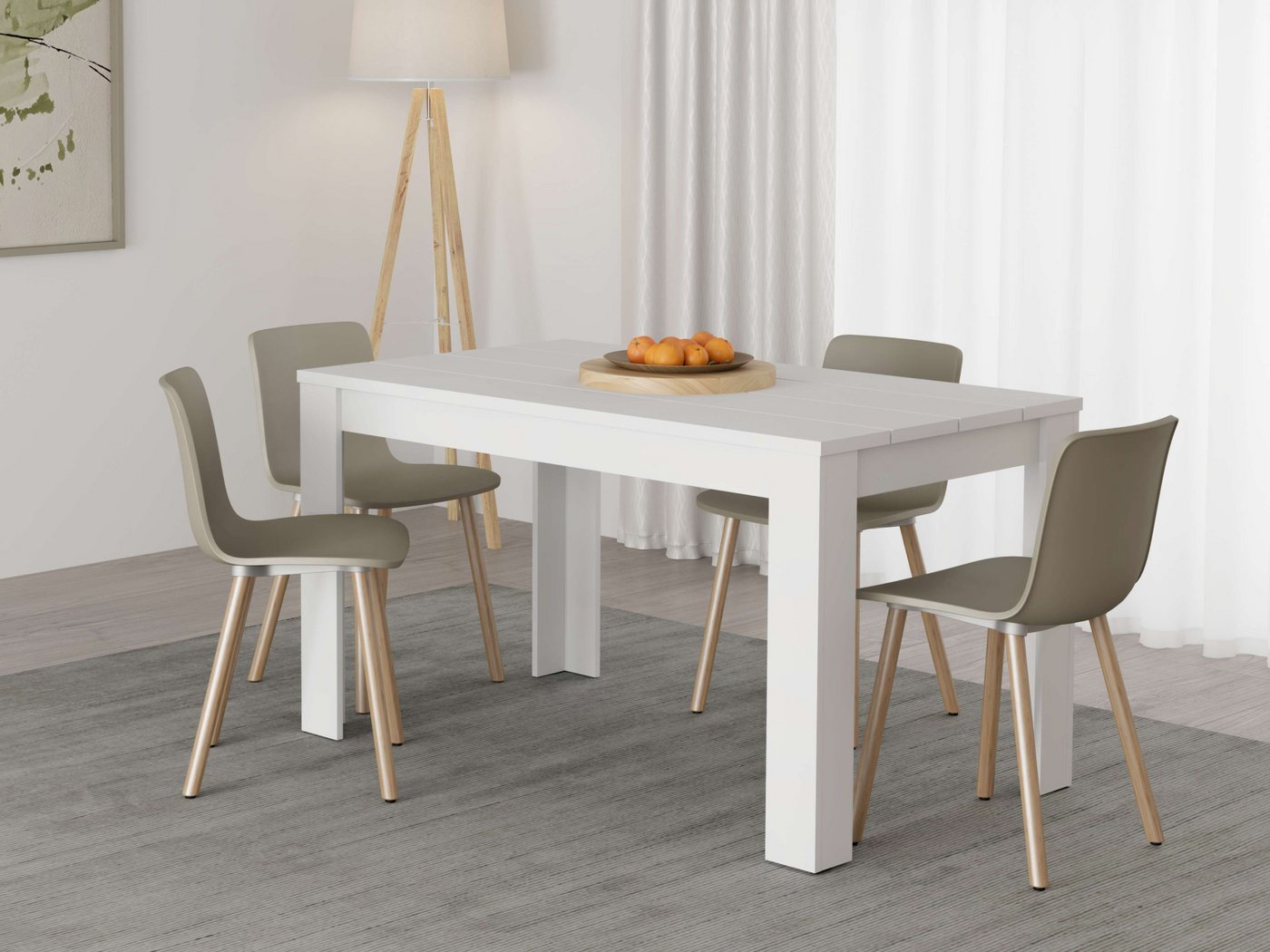 Home affaire Esstisch Spoleto, Esstisch, Küchentisch, Speisetisch, Familientisch, Charakterstarke 4-Lamellen-Platte, 4 Farben, 2 Größen – top modern – Bild 2 von 5