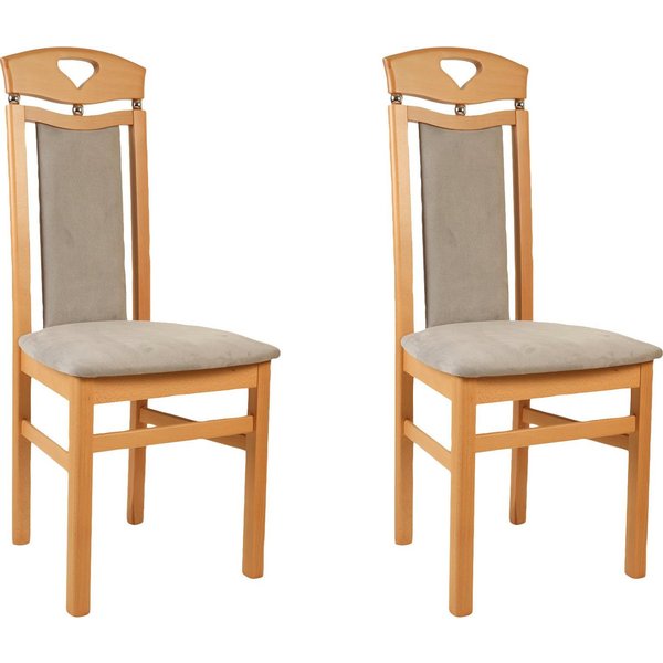 Home affaire Esszimmerstuhl Berta Küchenstuhl (Set, 2 St), Bezug in Microfaser, Gestell aus Buche Massivholz