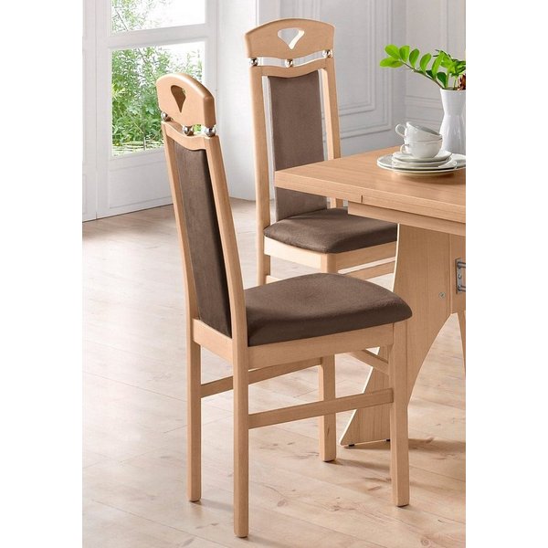 Home affaire Esszimmerstuhl Berta Küchenstuhl (Set, 2 St), Bezug in Microfaser, Gestell aus Buche Massivholz