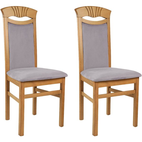 Home affaire Esszimmerstuhl Franz (Set, 2 St), strapazierfähige Microfaser, Gestell Buche natur oder weiß, Holzstuhl