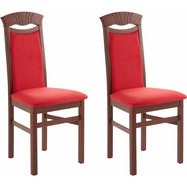 Home affaire Esszimmerstuhl Franz (Set, 2 St), strapazierfähige Microfaser, Gestell Buche natur oder weiß, Holzstuhl