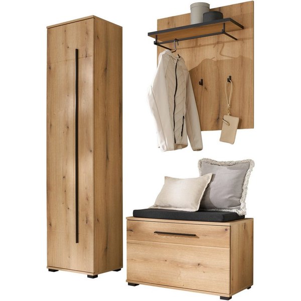 Home affaire Garderoben-Set Cantara, moderne Garderobe, Komplettset mit viel Stauraum, (Komplett-Set, 3-St)