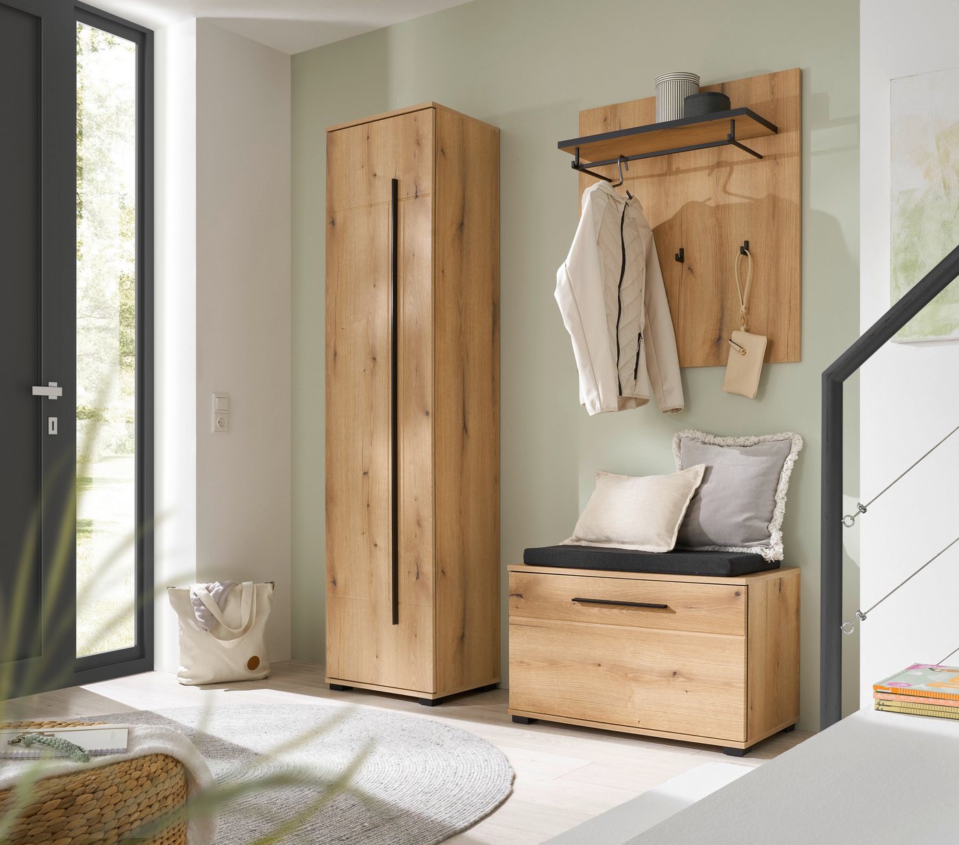 Home affaire Garderoben-Set Cantara, moderne Garderobe, Komplettset mit viel Stauraum, (Komplett-Set, 3-St) – Bild 2 von 5
