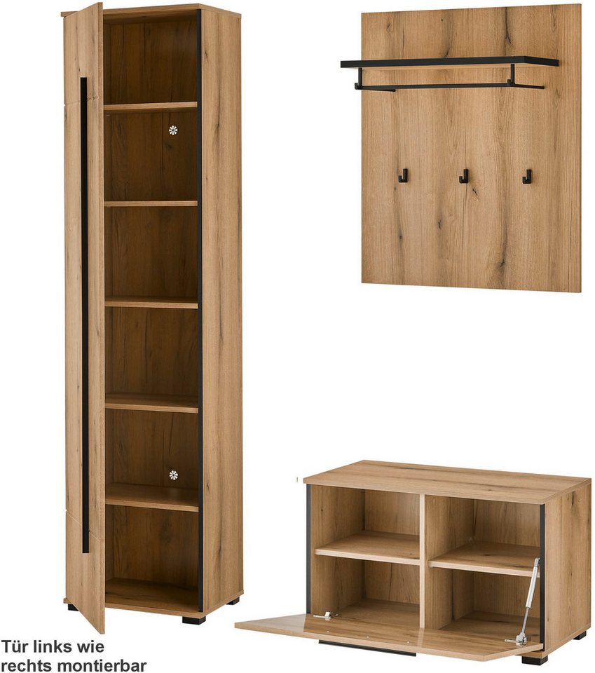 Home affaire Garderoben-Set Cantara, moderne Garderobe, Komplettset mit viel Stauraum, (Komplett-Set, 3-St) – Bild 4 von 5