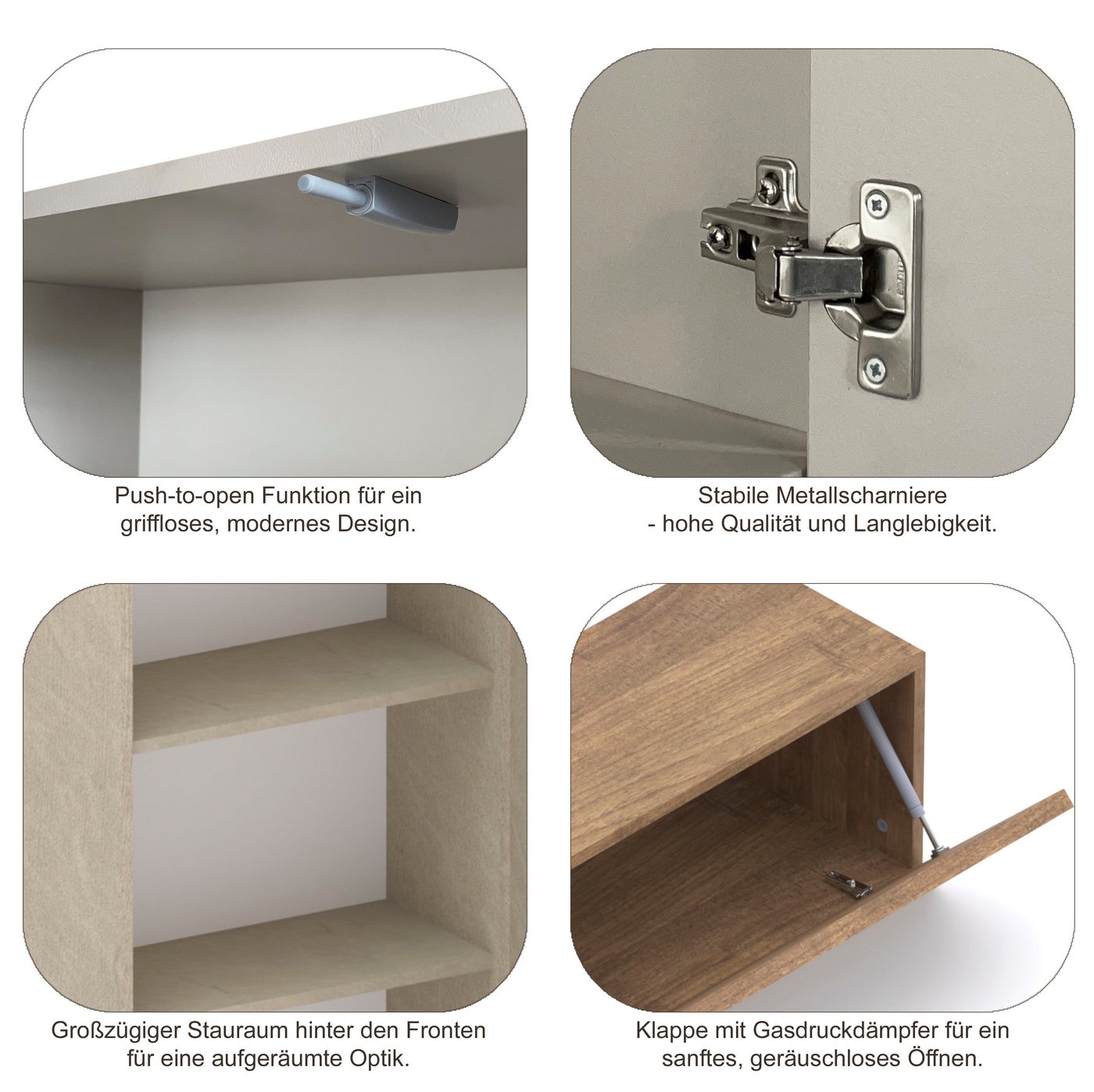 Home affaire Garderoben-Set Infinity, 4tlg. Breite 192 cm, Höhe 186 cm, moderne Garderobe, (Spar-Set, 4-St), (Hochschrank, Hängeschrank, Würfelregal 2er Set, Sp – Bild 3 von 5