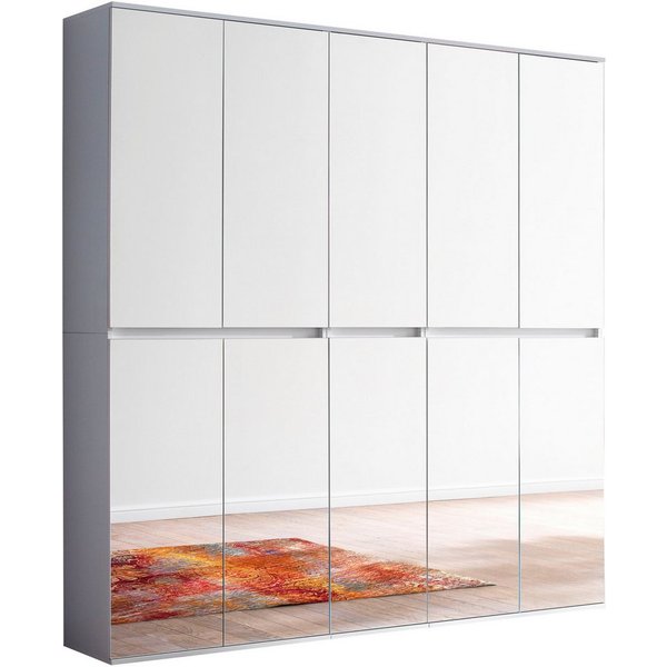 Home affaire Garderoben-Set Malcesine, (3-St), 3 Mehrzweckschränke mit Spiegelglasfronten - (B/T/H) 185/34/191 cm