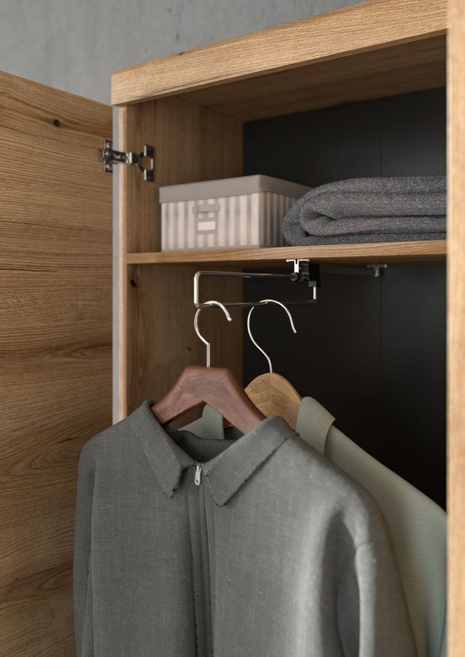 Home affaire Garderoben-Set SIENA, Breite 272 cm, 5-teiliges Set, individuell stellbar, (Komplett-Set, 5-St., best.aus: Garderobenschrank, Sitzbank, Paneel, Sch – Bild 5 von 5