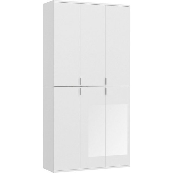 Home affaire Garderoben-Set Trondheim, 91 cm, best. aus 2 Schränken, 6 Türen, 15 Fächer, (Set, 2-St), inkl. ausziehbarer Kleiderstange, Garderobenschrank, Kleid