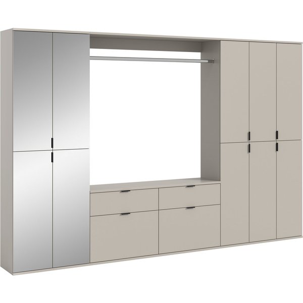Home affaire Garderoben-Set TRONDHEIM, 6-teilig, Breite 273cm, individuell platzier- & erweiterbar, (Set, 5-St., bestehend aus: 3x Garderobenschrank & 3-tlgs. Z