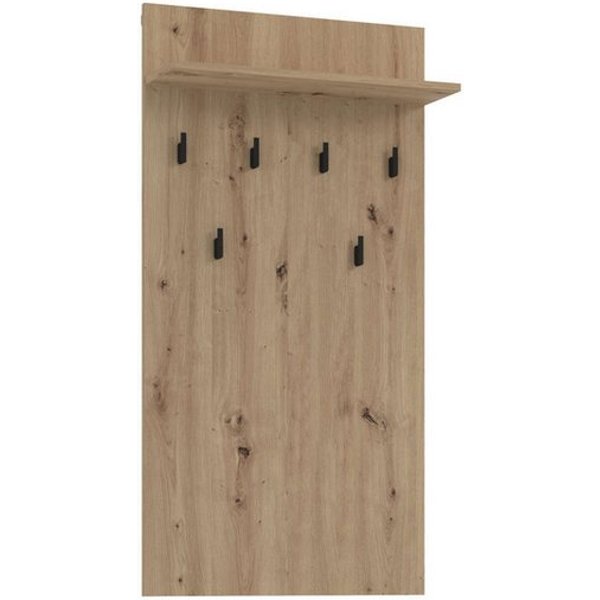 Home affaire Garderobenpaneel Arran, Wandregal Wandpaneel, Wandgarderobe praktisch & stillvoll, mit 6 Kleiderhaken und Ablage für Accessoires, Breite 63 cm