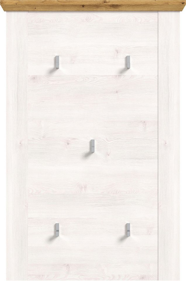 Home affaire Garderobenpaneel COSENZA, Höhe 103 cm, 5 Garderobenhaken, 2-farbig, in Landhausoptik, Wandpaneel, Paneel, Wandhaken – Bild 2 von 5