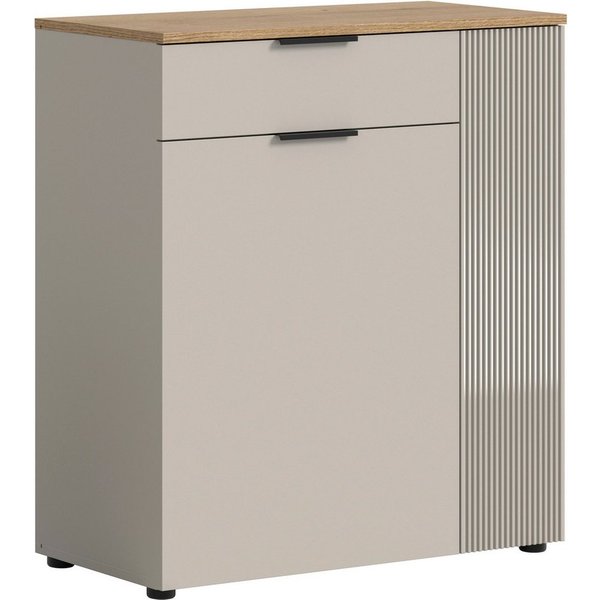 Home affaire Garderobenschrank EDIL, Höhe 88cm, 2 Türen, 1 Schubkasten, 3 Fächer (moderne Farbkombination, Platz für ca. 6 Paar Schuhe) Kommode, Schuhschrank, S