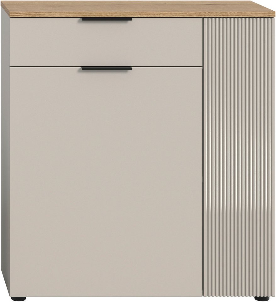 Home affaire Garderobenschrank EDIL, Höhe 88cm, 2 Türen, 1 Schubkasten, 3 Fächer (moderne Farbkombination, Platz für ca. 6 Paar Schuhe) Kommode, Schuhschrank, S – Bild 3 von 5