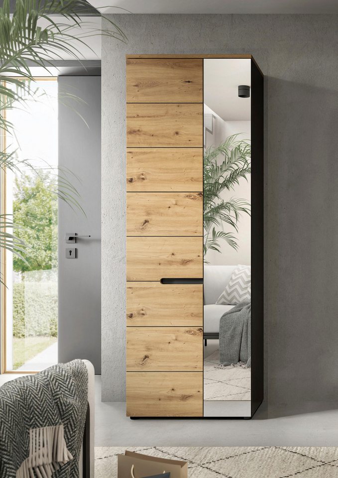 Home affaire Garderobenschrank REHAT, TOPSELLER!, Höhe 190cm, 2 Türen, 6 Fächer, 1 Kleiderstange (1-St., in verschiedenen Farben erhältlich) Garderobe, Flurschr – Bild 2 von 5