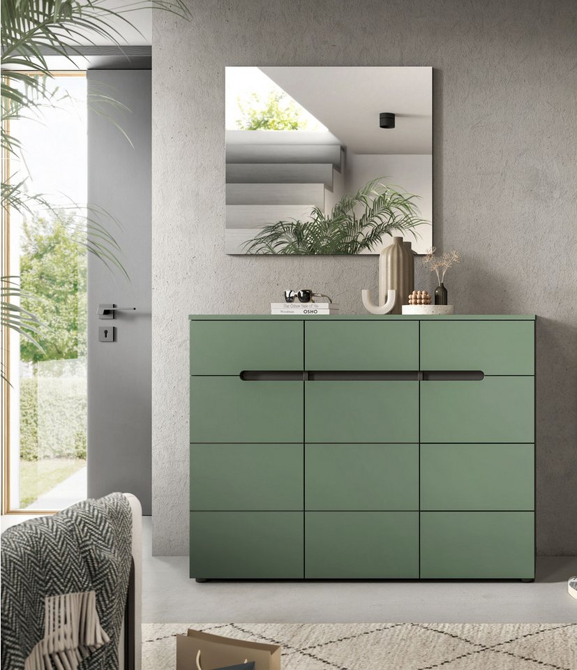 Home affaire Garderobenschrank REHAT, TOPSELLER!, Breite 120 cm, 3 Türen, 3 Schubkästen, 12 Fächer (1-St., in verschiedenen Farben erhältlich, Platz für ca. 24  – Bild 2 von 5