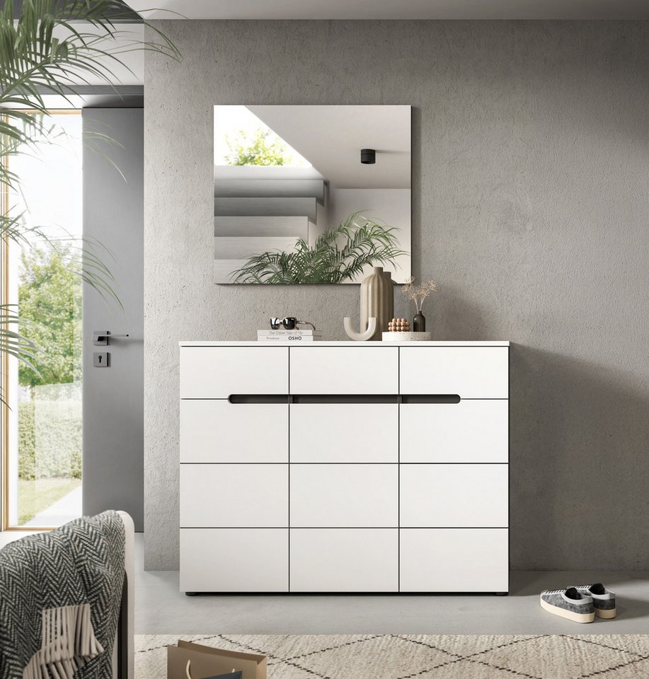 Home affaire Garderobenschrank REHAT, TOPSELLER!, Breite 120 cm, 3 Türen, 3 Schubkästen, 12 Fächer (1-St., in verschiedenen Farben erhältlich, Platz für ca. 24  – Bild 2 von 5