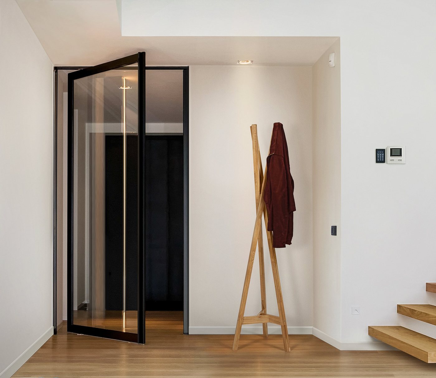 Home affaire Garderobenständer Clift, Kleiderständer, Dielenmöbel, (Made in Europe), im skandinavian Design, aus Eiche massiver Eiche, FSC® – Bild 2 von 5