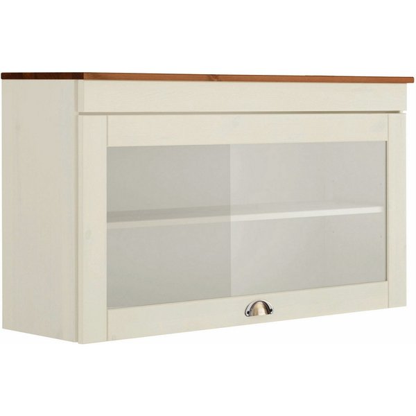 Home affaire Glashängeschrank Oslo 100 cm breit, aus Kiefer, 1 Klappe, Metallgriff, Landhaus-Optik