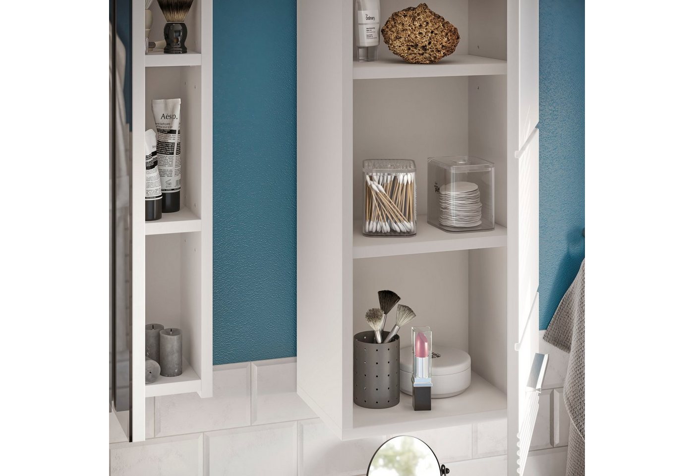 Home affaire Hängeschrank Malmö, Breite 30 cm, 1 Tür (Türanschlag wechselbar), 2 Einlegeböden in verschiedenen Farben erhältlich, Badmöbel, Badschrank, Schrank, – Bild 5 von 5
