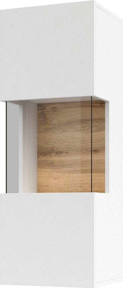 Home affaire Hängevitrine Ava, Breite 36 cm, hängend montierbar moderne grifflose Vitrine, Eckverglasung – Bild 2 von 5