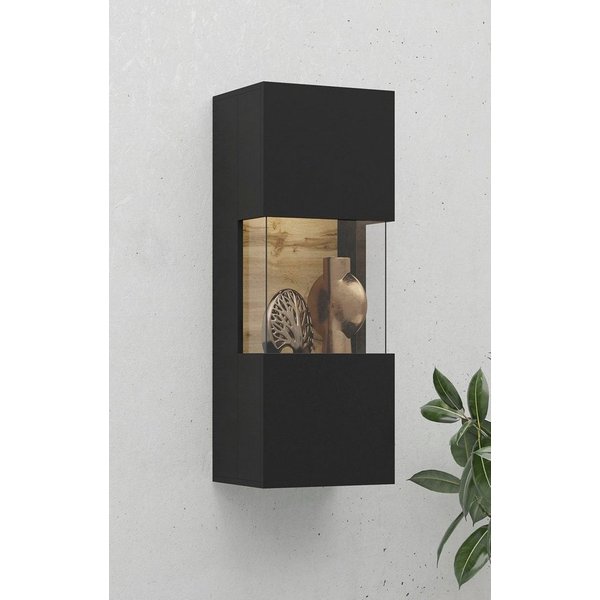 Home affaire Hängevitrine Ava, Breite 36 cm, hängend montierbar moderne grifflose Vitrine, Eckverglasung