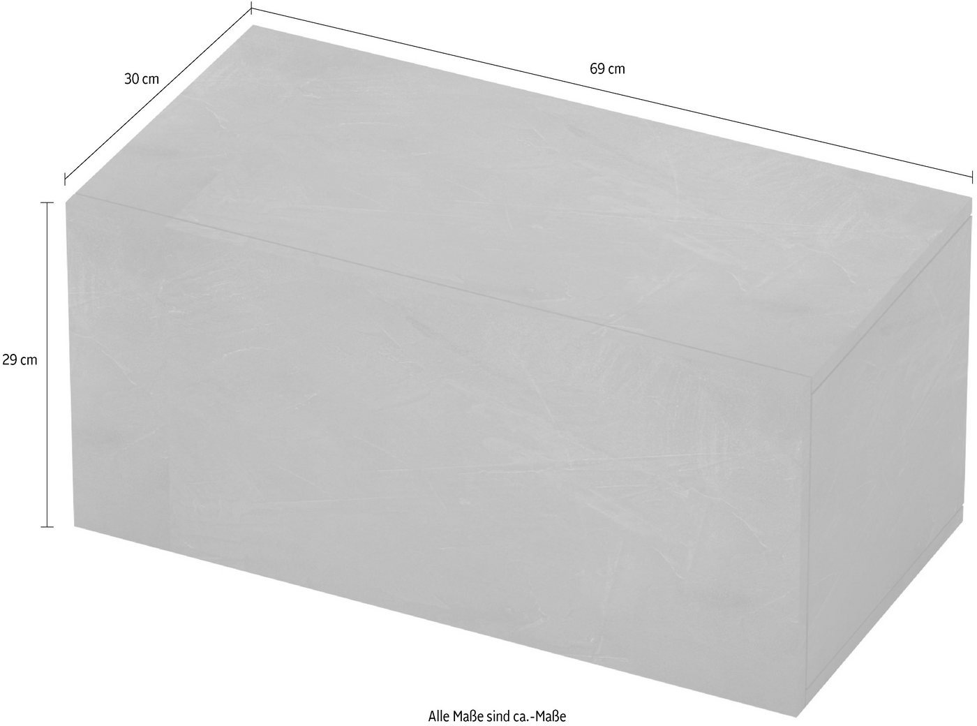 Home affaire Hängevitrine Infinity Breite 69 cm, Höhe 29 cm, Hängeschrank mit 1 Klappe, Wandschrank waagerecht zu hängen, verschiedene Farben – Bild 4 von 4
