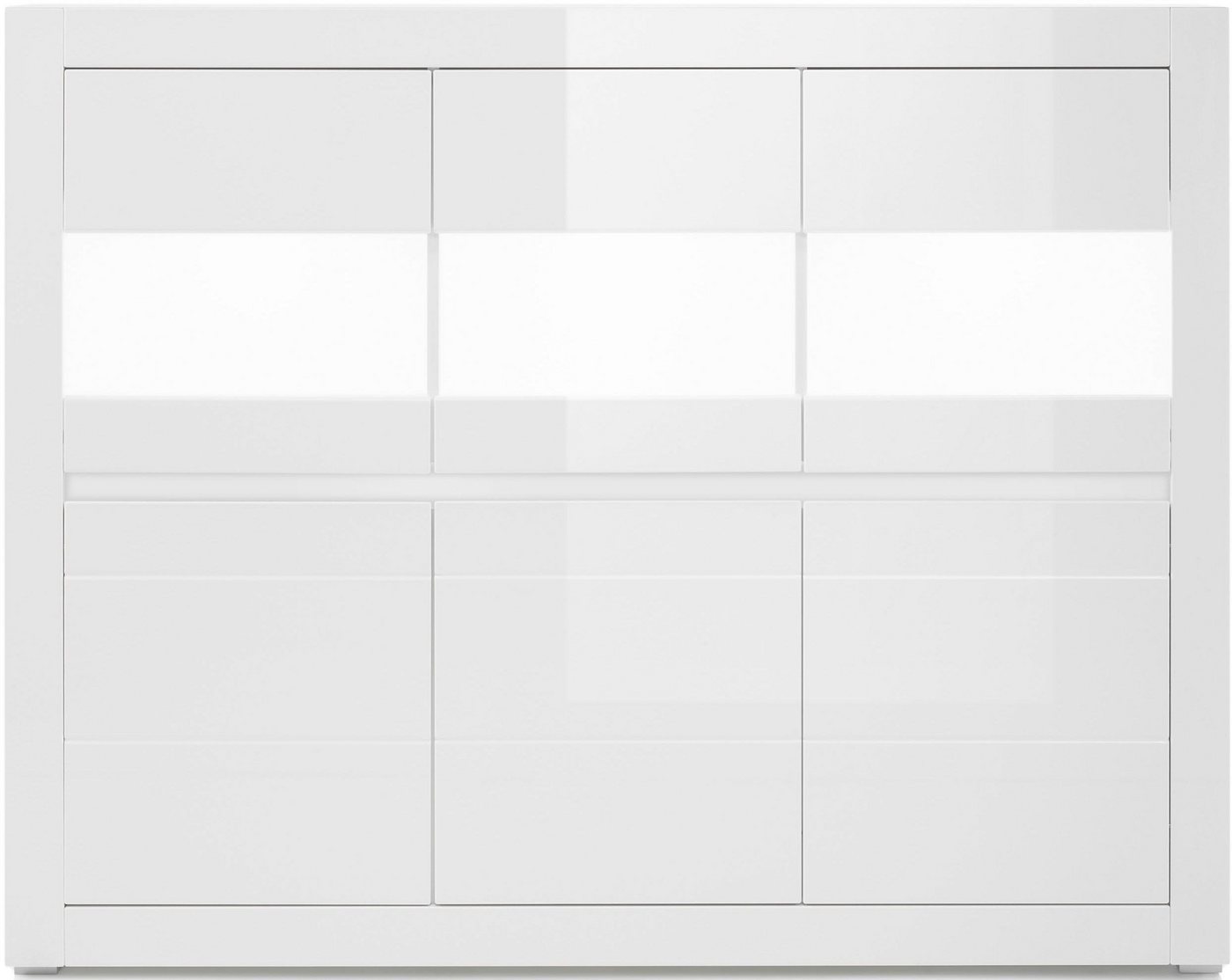 Home affaire Highboard Carat, Breite 164 cm, Blende in weiß und betonfarben im Lieferumfang – Bild 2 von 5