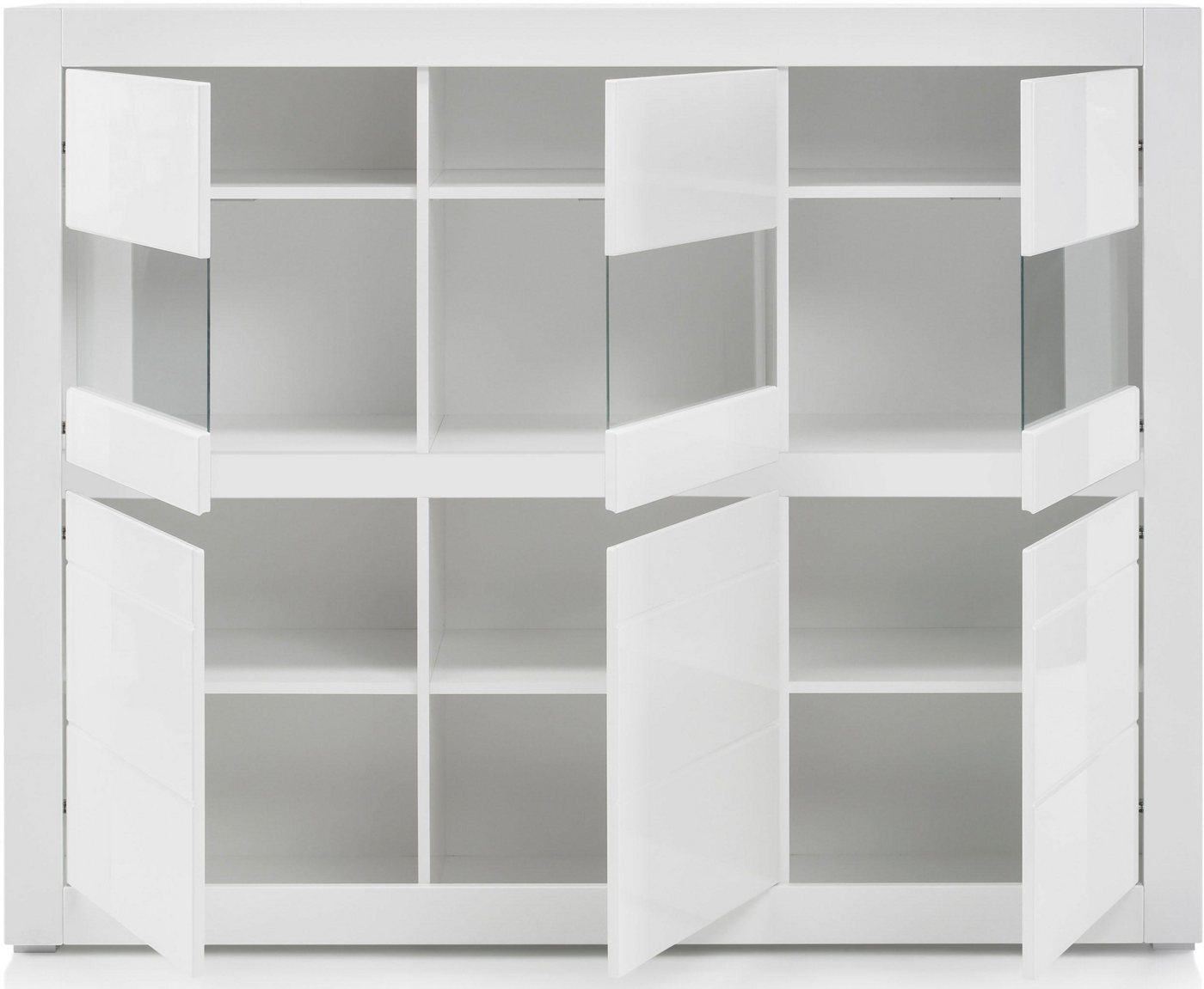 Home affaire Highboard Carat, Breite 164 cm, Blende in weiß und betonfarben im Lieferumfang – Bild 4 von 5