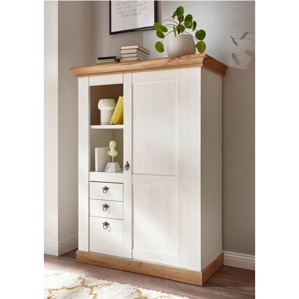 Home affaire Highboard Cremona, Schrank im Landhausstil, Wohnzimmerschrank, Mehrzweckschrank, Metallgriffe, ausreichend Stauraum, vielseitig einsetzbar, 139 cm 