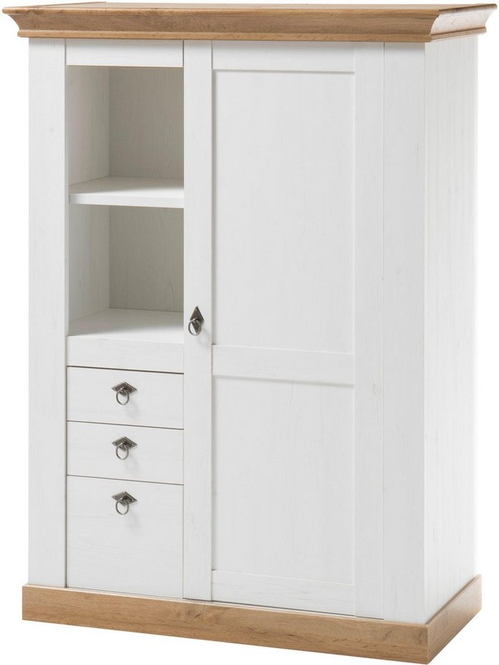 Home affaire Highboard Cremona, Schrank im Landhausstil, Wohnzimmerschrank, Mehrzweckschrank, Metallgriffe, ausreichend Stauraum, vielseitig einsetzbar, 139 cm  – Bild 3 von 5