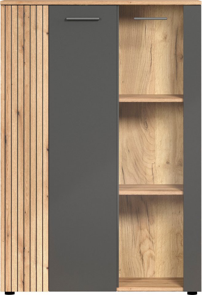 Home affaire Highboard Estepona (1 St), Vitrine, Tür mit Rillen-Optik, Breite 91 cm – Bild 2 von 5