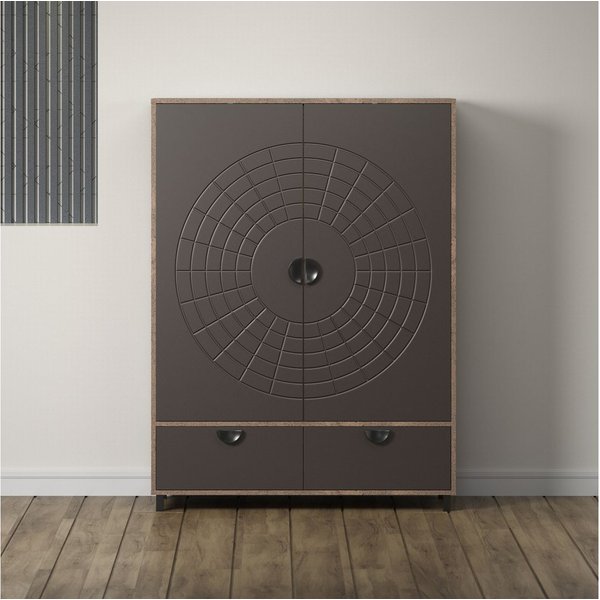 Home affaire Highboard Fusion (1 St), Stauraumschrank mit besonderem Kreismuster - (B/T/H) 120/42/163 cm