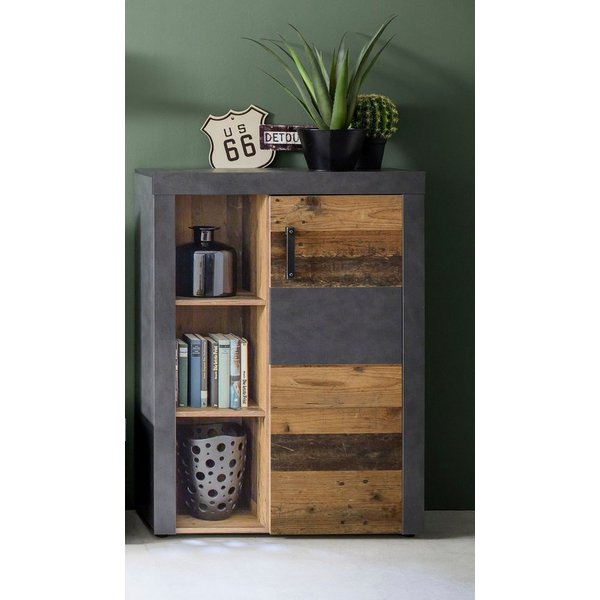 Home affaire Highboard Ilana, Stauraumschrank mit 1 Tür & 3 Fächern - (B/T/H) 87/34/118 cm