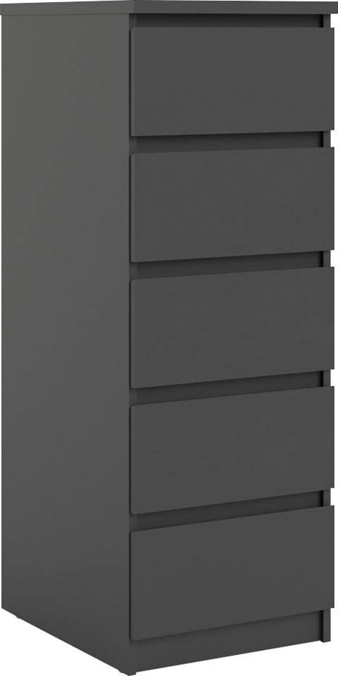 Home affaire Highboard Naia, Hochkommode, 5 Schubladen, Aufbewahrung, grifflose Front, Modern, skandinavisches Design, Schmal, in mehrere Farben – Bild 2 von 5