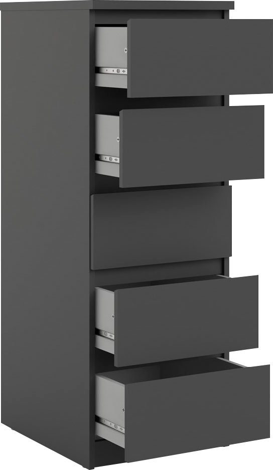 Home affaire Highboard Naia, Hochkommode, 5 Schubladen, Aufbewahrung, grifflose Front, Modern, skandinavisches Design, Schmal, in mehrere Farben – Bild 5 von 5