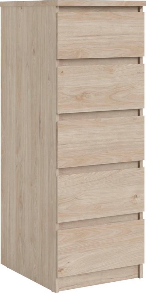 Home affaire Highboard Naia, Hochkommode, 5 Schubladen, Aufbewahrung, grifflose Front, Modern, skandinavisches Design, Schmal, in mehrere Farben – Bild 2 von 5