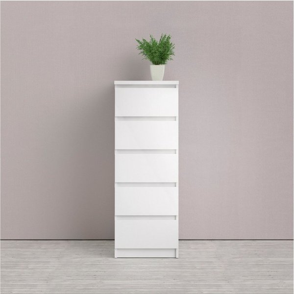 Home affaire Highboard Naia, Hochkommode, 5 Schubladen, Aufbewahrung, grifflose Front, Modern, skandinavisches Design, Schmal, in mehrere Farben