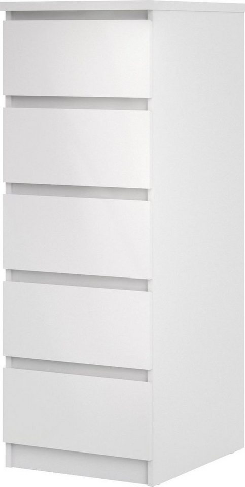 Home affaire Highboard Naia, Hochkommode, 5 Schubladen, Aufbewahrung, grifflose Front, Modern, skandinavisches Design, Schmal, in mehrere Farben – Bild 2 von 5