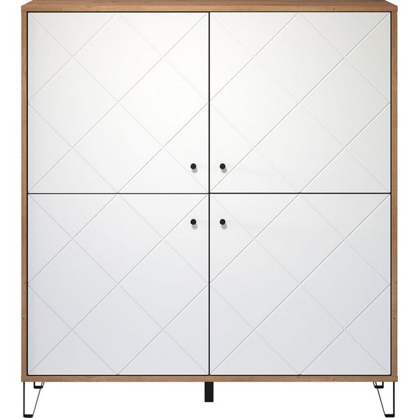 Home affaire Highboard Tarragona, Highboard mit 4 Türen & Soft-Close - (B/T/H) 123/40/136 cm