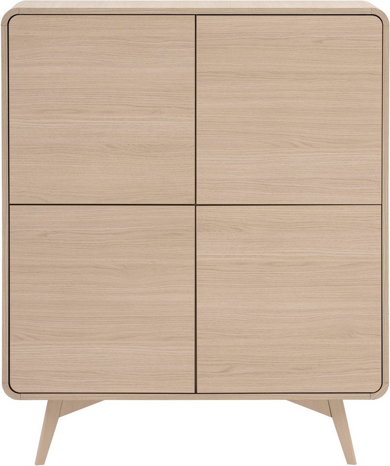 Home affaire Highboard Torsby, moderner Schrank, Stauraumelement in Eiche Natur, 108 cm breit, abgerundete Ecken, ausreichend Stauraum, vielseitig einsetzbar – Bild 4 von 5