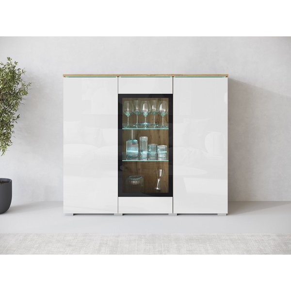 Home affaire Highboard Vera, Highboard mit 4 Türen, 9 Fächern, verglasten Türen