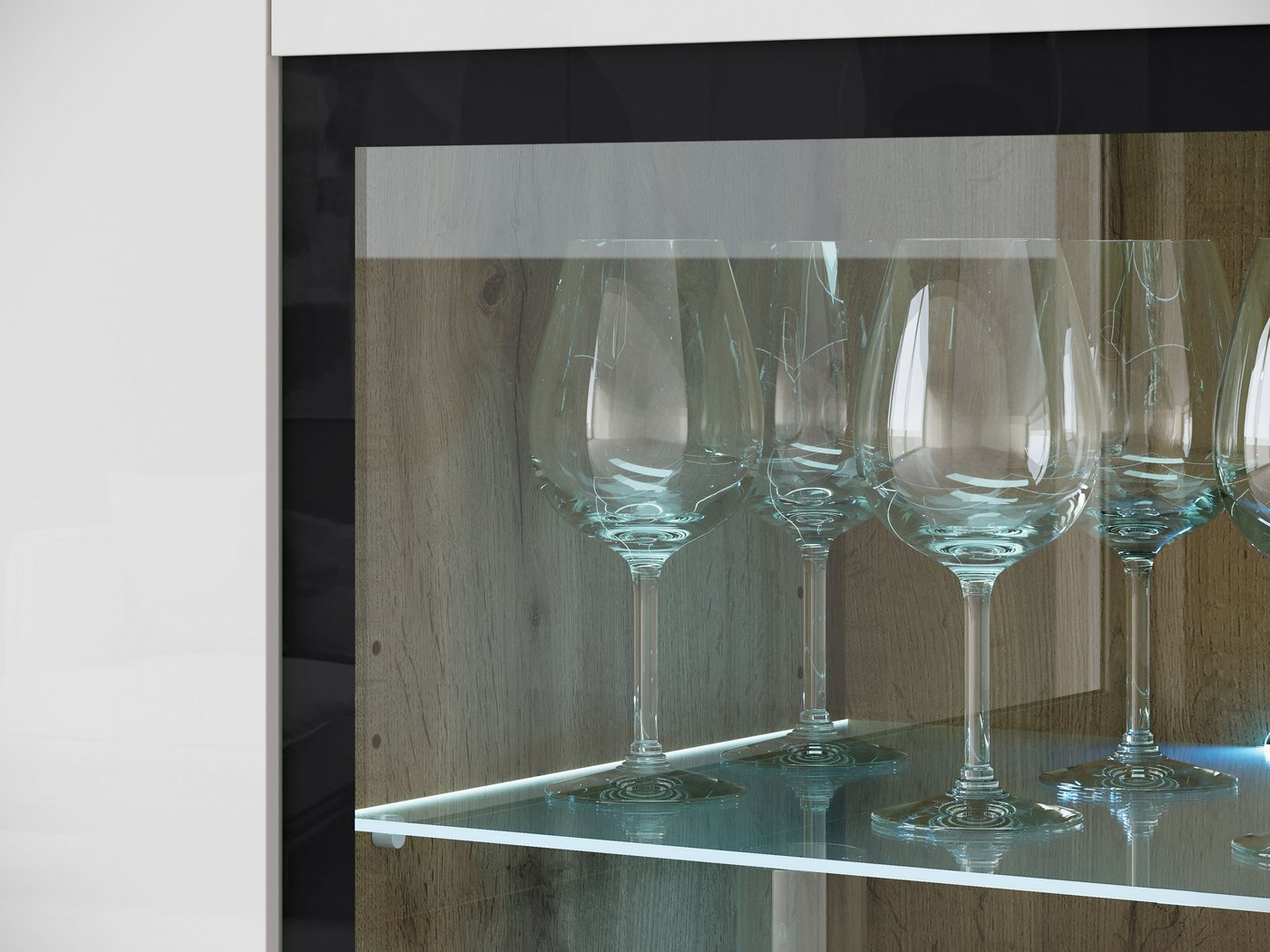 Home affaire Highboard Vera, Highboard mit 4 Türen, 9 Fächern, verglasten Türen – Bild 4 von 5